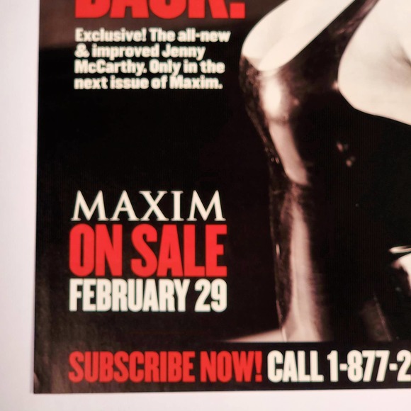 Jenny McCarthy "She's Back!" Vintage Print Ad 2000 Maxim Magazine 8.5" x 11" - Picture 4 of 5